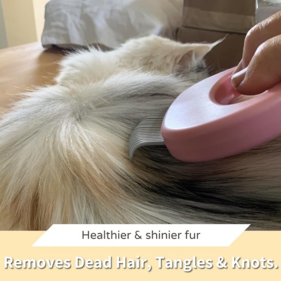 Cat Comb for Short & Long Hair Removal Soft Massaging Deshedding Pet Comb - Picture 4 of 6